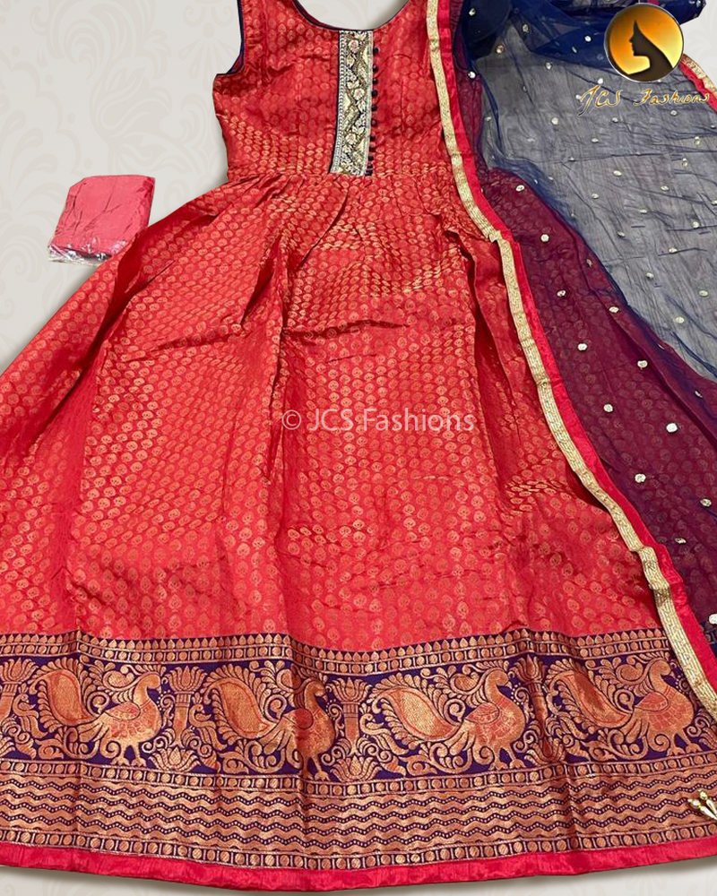 Indo-western Long gown with Stunning dupatta and leggings