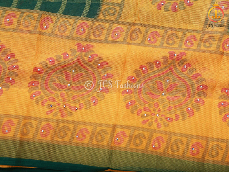 Soft And Light Weight Brasso Saree With Sequence Work And Blouse