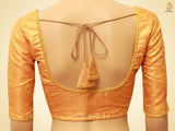 Elegant Indian Traditional Soft Silk Cotton Saree With Brocade Blouse