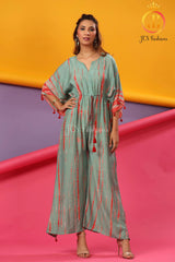 Women's Kaftan Jumpsuit with Shibori Design