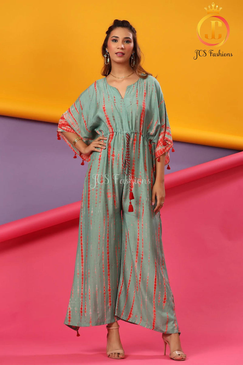 Women's Kaftan Jumpsuit with Shibori Design