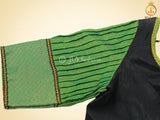 Olive green Kora Muslin Saree with ready to wear designer Blouse