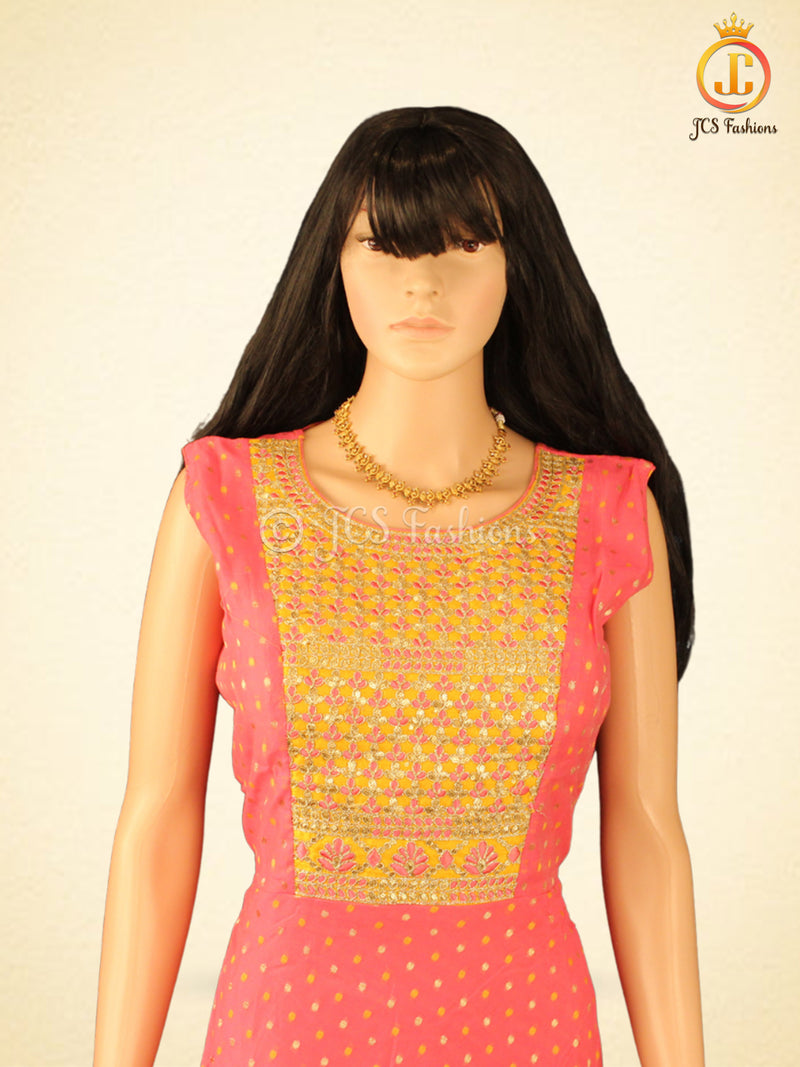 Premium Anarkali Long Gown with Beautiful Dupatta in Pink