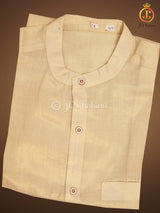 Premium Quality Golden Tissue Suriya Shirt Dhoti Combo