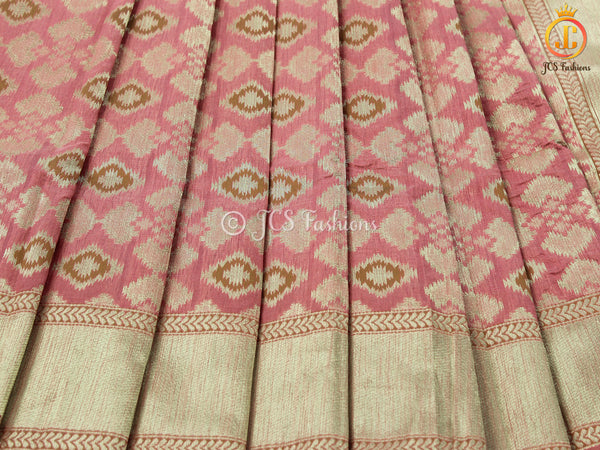 Premium Banarasi Weaving Embossed Tissue Cotton Silk Saree With Blouse