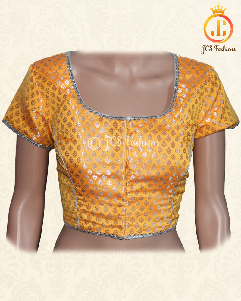 Beautiful Dark Yellow Banarasi Brocade Blouse