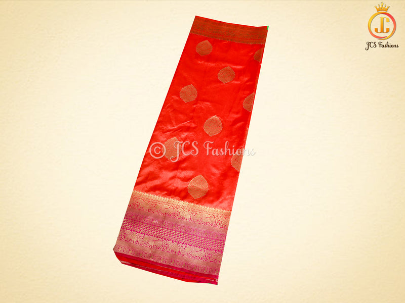 Banarasi Katan Silk Saree With Long Border And Beautiful Pattern Blouse