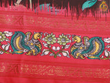 Kalamkari And Floral Design Saree With ready to wear Blouse