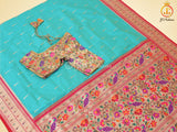 Pure Handloom Moonga Silk Gadwal Pattern Saree With Blouse