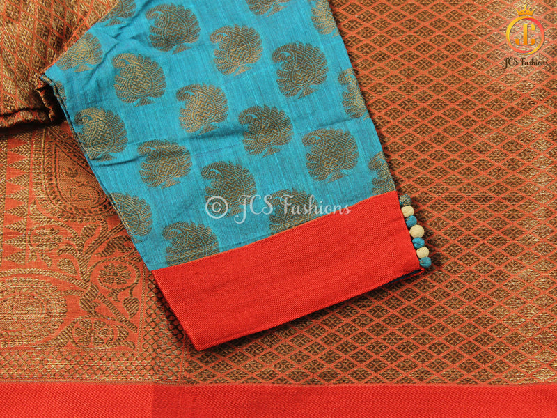 Beige Color Kadhi Linen saree with all-over Antic zari motifs
