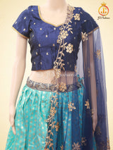 Soft Silk Thread Weaving Lehenga With Contrast Weaving Border
