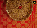 Pure Kanchipuram Saree: Gold and Copper Zari Butties and Fully Stitched Blouse