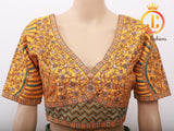 Sabyasachi Style Copper Jari Beautiful Heavy Embroidery Work Blouse - Size 42