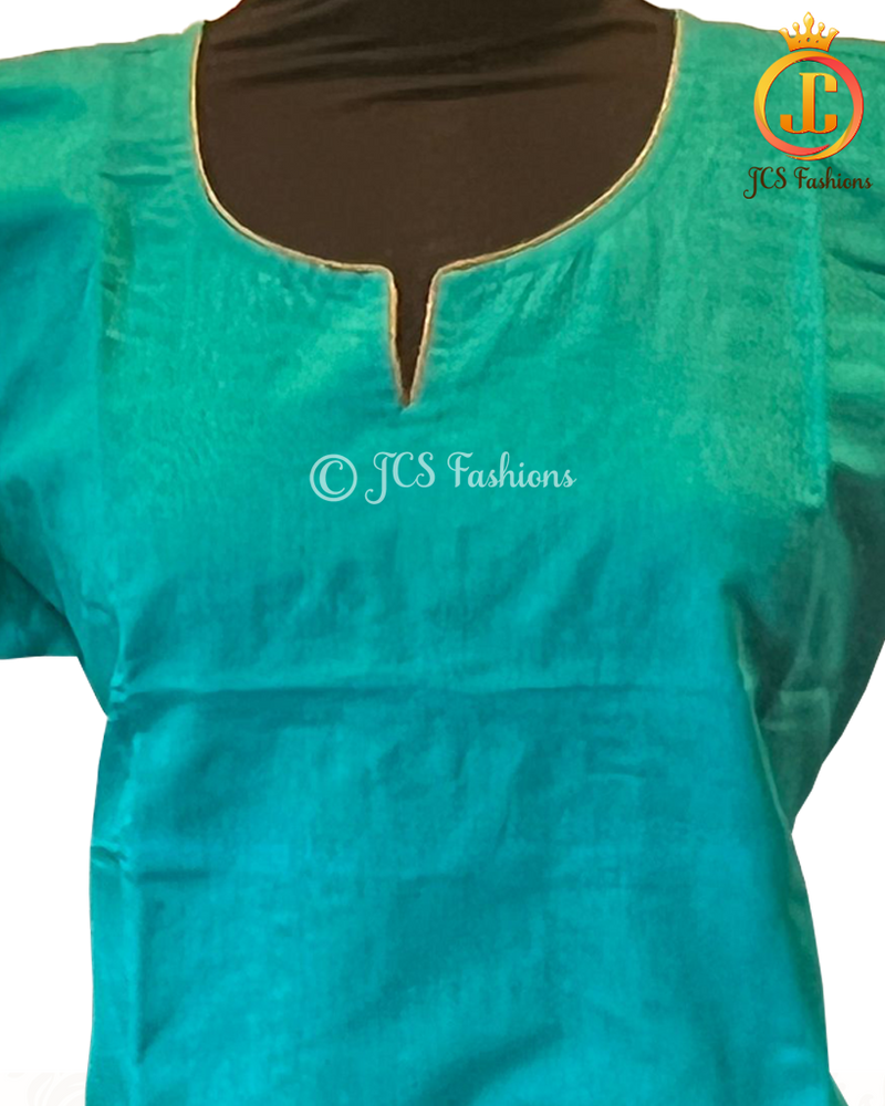 Beautiful Dual tone Silk Cotton Short Kurti