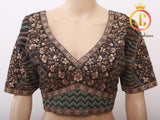 Sabyasachi Style Copper Jari Beautiful Heavy Embroidery Work Blouse - Size 42