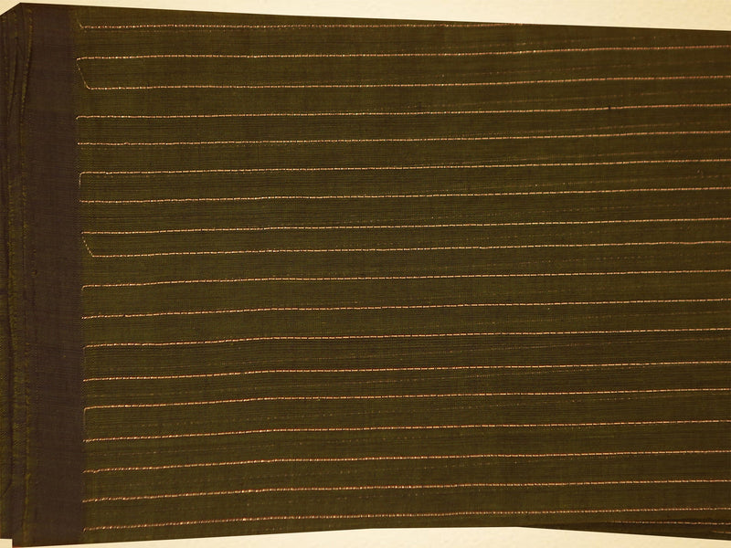Kanchi Rich Cotton Olive Green Vaira Oosi Zari Work Saree