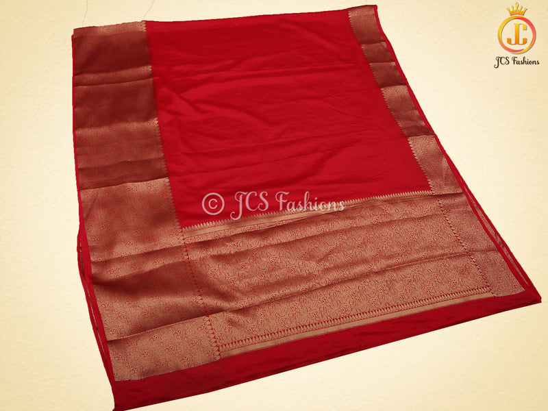 Banarasi Weaving Red Semi Soft Silk Saree With Brocade Blouse