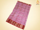 Leheriya Bathik Prints Munga Silk Saree With Blouse