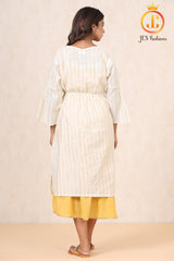Women Double Layered Lurex Cotton Dress