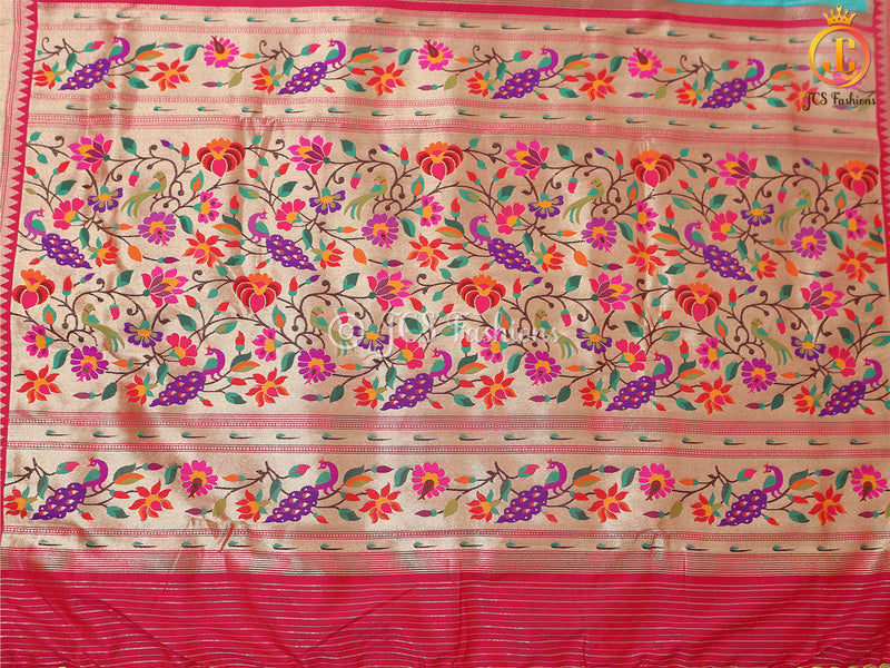 Pure Handloom Moonga Silk Gadwal Pattern Saree With Blouse