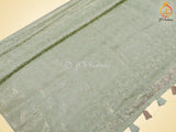 Green Banarasi Crepe Soft Silk Saree With Chiknakari Weaving Blouse