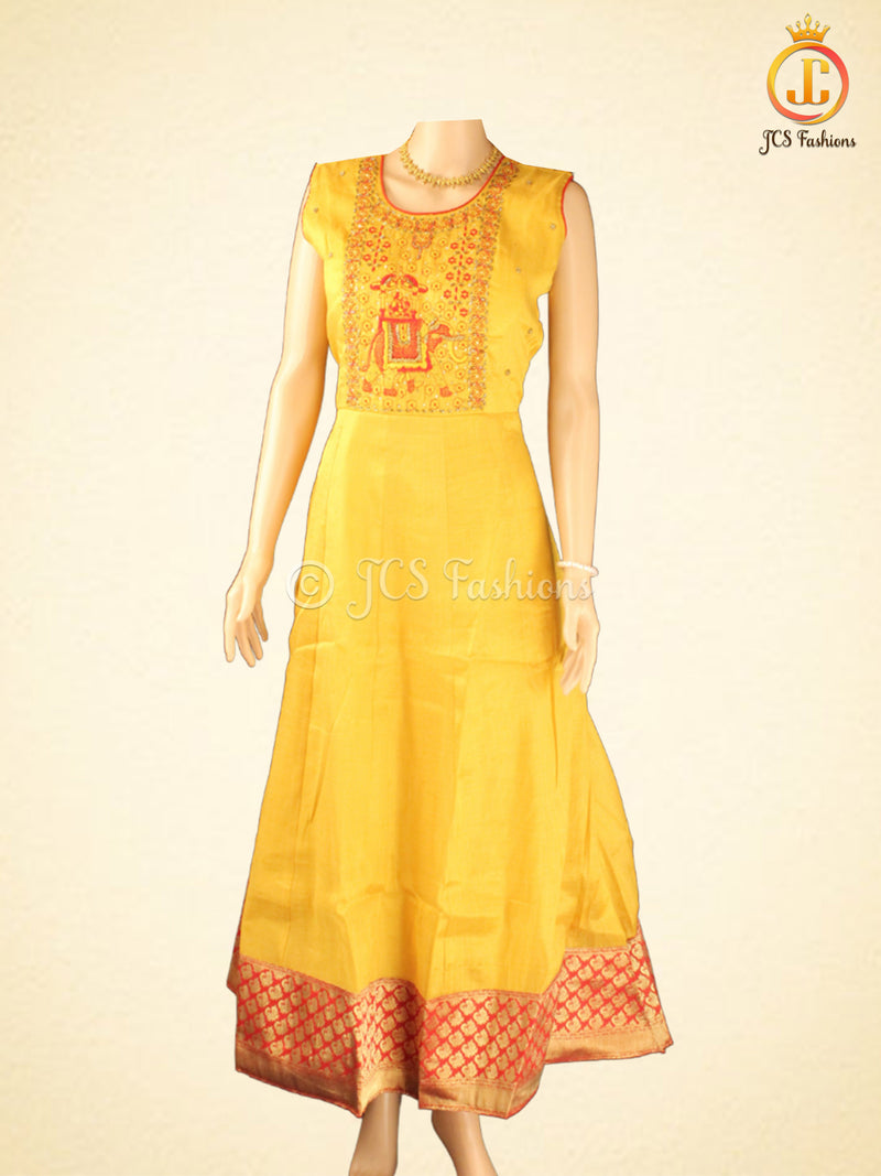 Premium Long A-line Gown with Stones and beads work