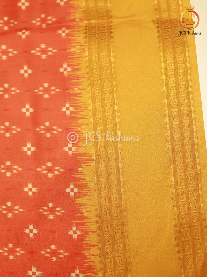 Fine Satin Material Saree With Pitchwai And Kalamkari Design