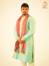 Silk Kurta Pajama Set with Embroidery & Zari Work