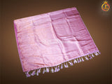 Soft Silk Saree with Full Gold zari Weaving in Baby Pink, Fully stitched blouse
