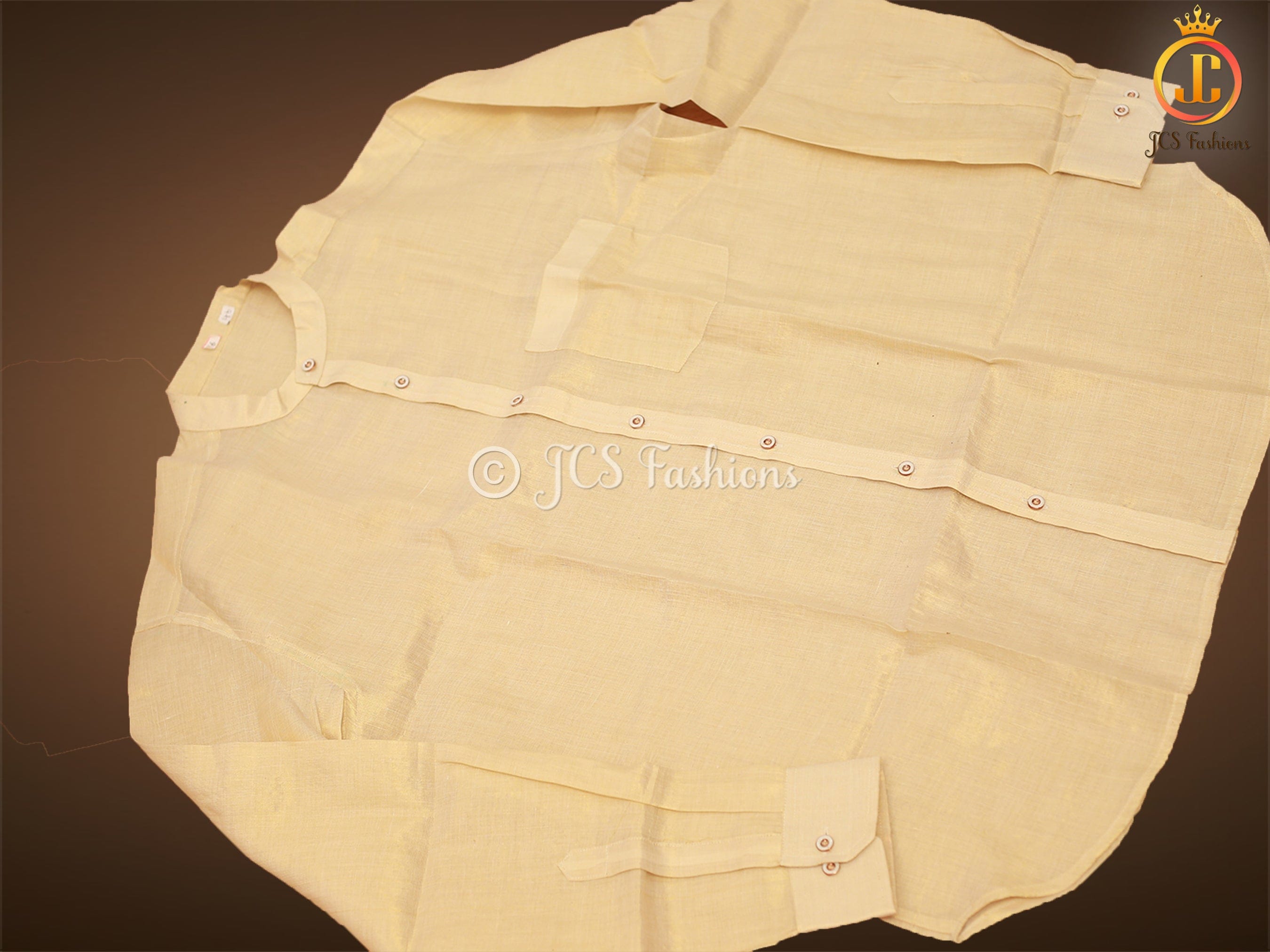 Premium Quality Golden Tissue Surya Shirt Dhoti Combo MEN JCS Fashions