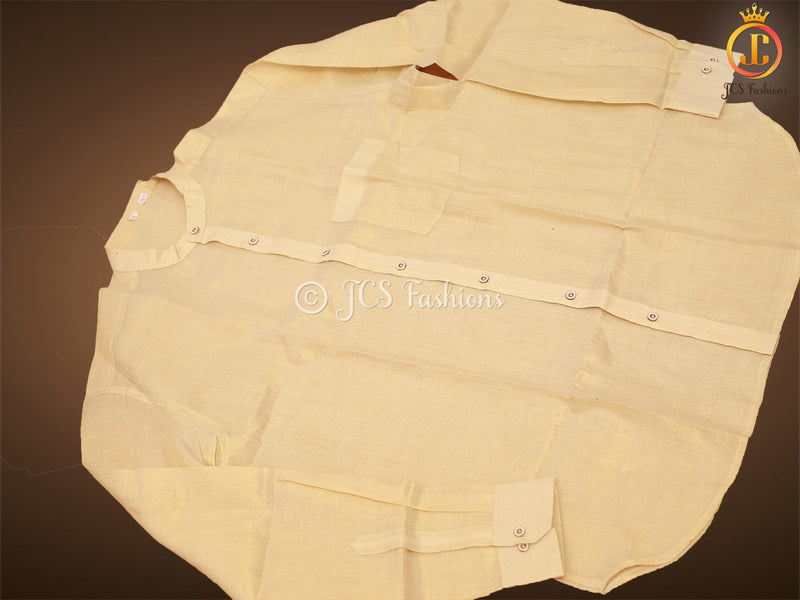 Premium Quality Golden Tissue Suriya Shirt Dhoti Combo