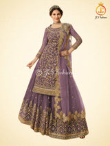 Salwar Kameez With Skirt. Beautiful Designer Party Wear in Mauve