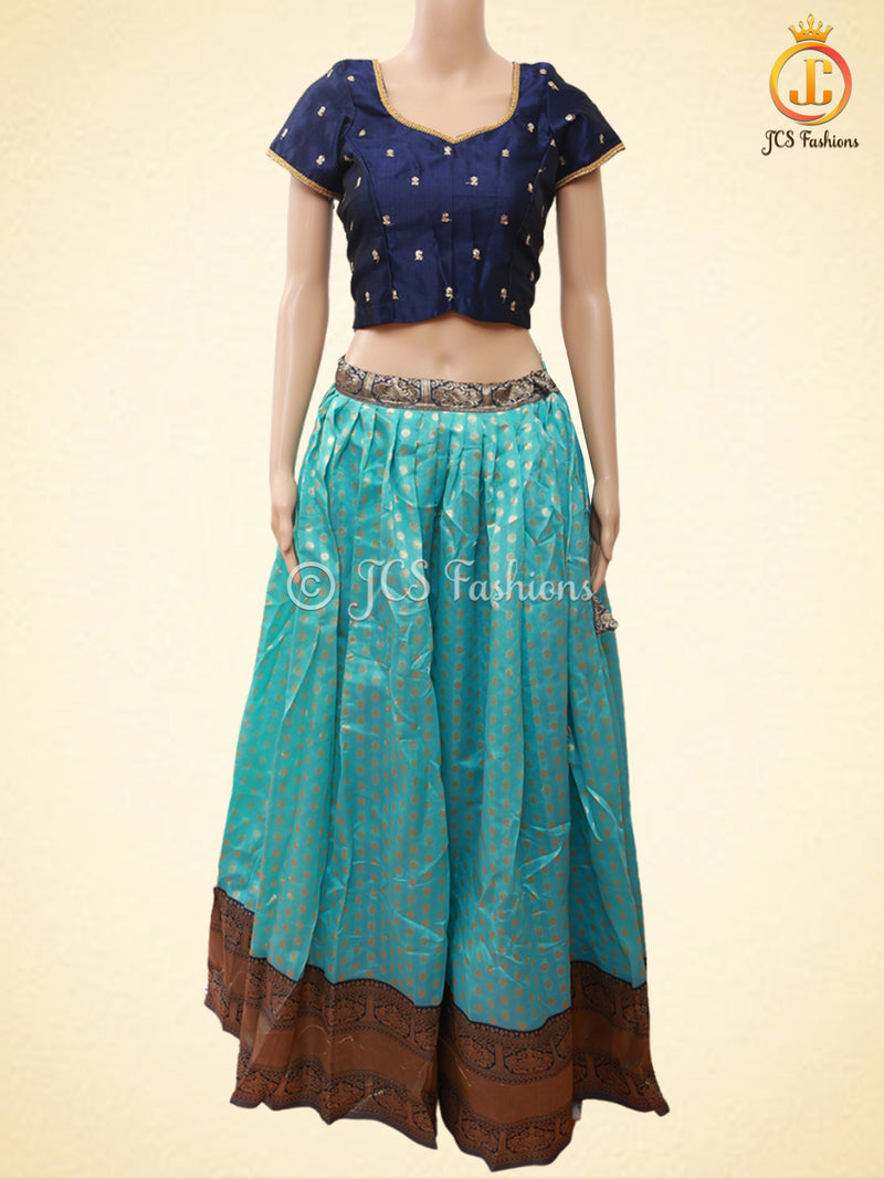 Soft Silk Thread Weaving Lehenga With Contrast Weaving Border