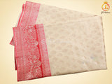 Banarasi Sheer Raw Silk Saree With fully stitched Blouse