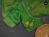 FABULOUS SOFT SILK FABRIC SAREE WITH JARI WEAVING AND CONTRAST BORDER