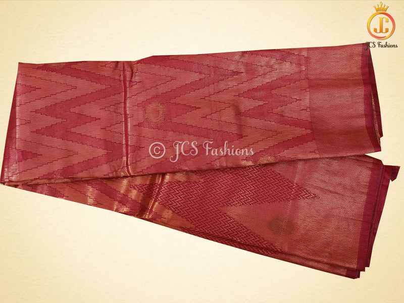 Wine Color Soft Semi-Silk Saree With A stitched Blouse