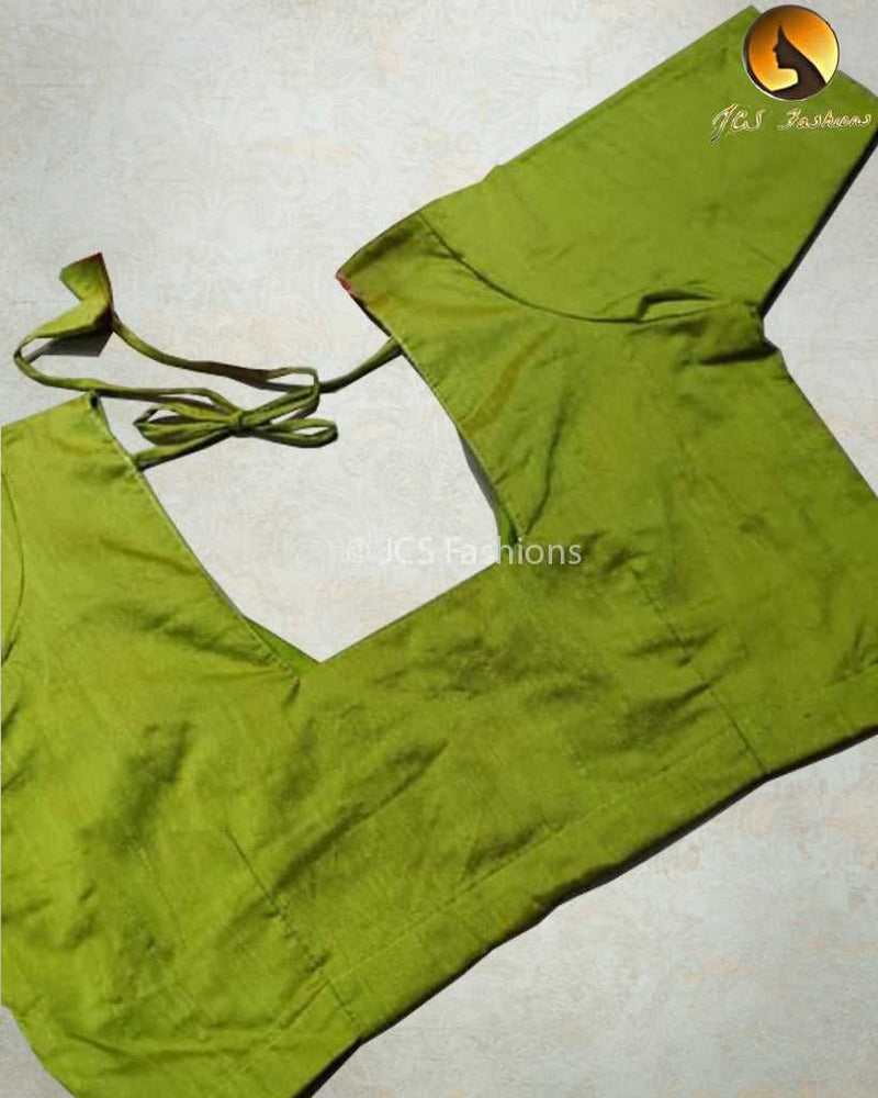 Raw Silk Blouse for Saree, Size 44, Plus Size
