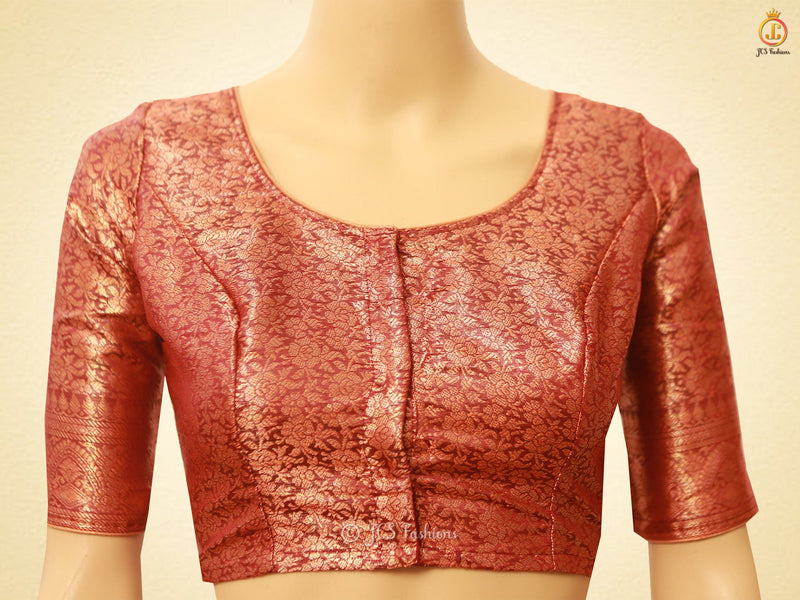 Elegant Soft Silk Cotton Saree With Brocade Blouse