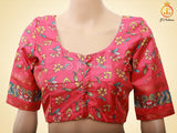 Kalamkari And Floral Design Saree With ready to wear Blouse