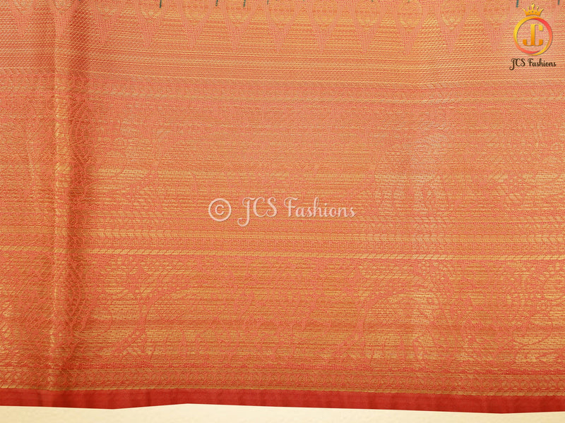 Kalamkari And Patola Prints Soft Silk Saree With Kanchi Border