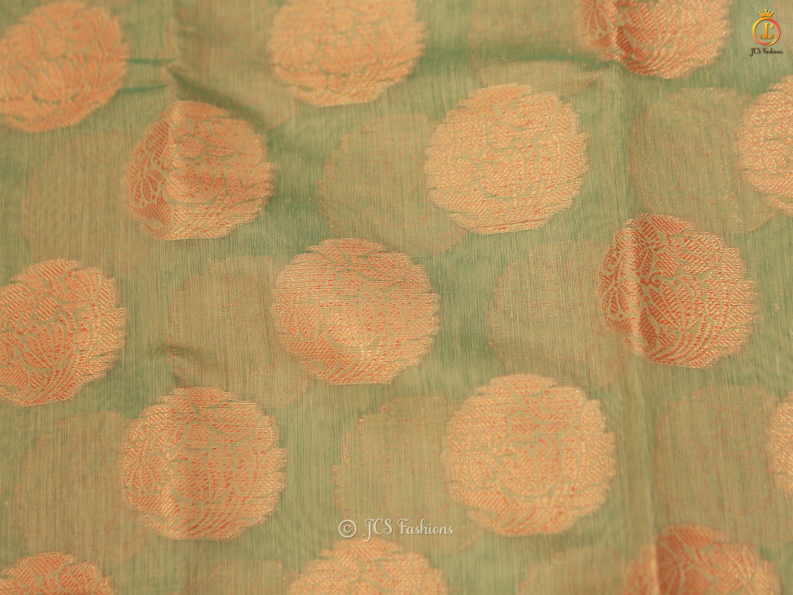 Timeless Elegance Indian Soft Silk Cotton Saree With Brocade Blouse SAREE JCS Fashions