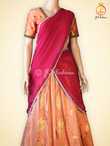 Unique and Trendy Half Saree Set  For Teens | Peach