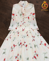 Georgette Gown with Three-Quarter Sleeve