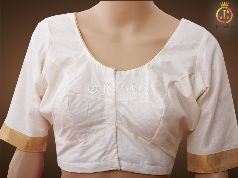 Flaunt your elegance with our Kerala saree in silk cotton fabric, perfect for Vishu and Onam celebrations