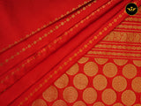 Pure Kanchipuram Saree: Gold and Copper Zari Butties and Fully Stitched Blouse