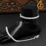 High Quality Silver Plated Silver Color Rhinestone Kids Anklet