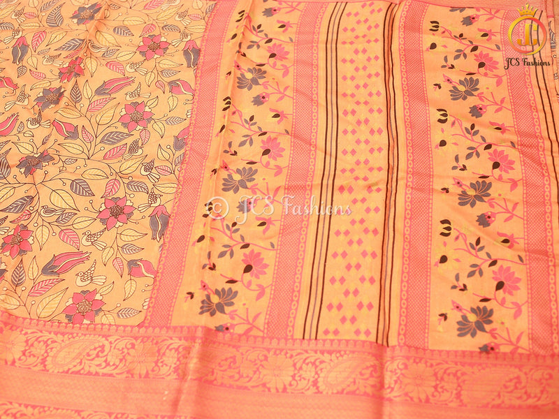 Kalamkari Soft Silk Allover Kalamkari Design Saree With Blouse
