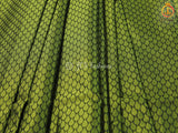 Olive green Kora Muslin Saree with ready to wear designer Blouse