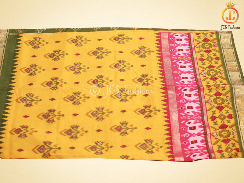 Patola Design Border Banarasi Munga Silk Saree With Blouse