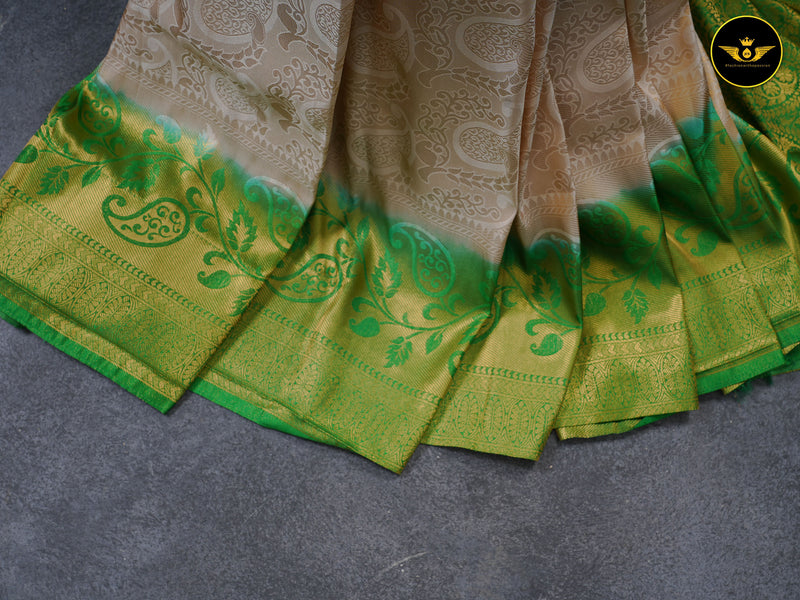 FABULOUS SOFT SILK FABRIC SAREE WITH JARI WEAVING AND CONTRAST BORDER